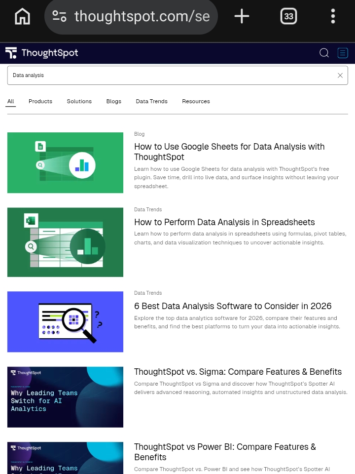 ThoughtSpot data analysis and business intelligence